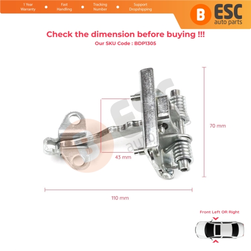 Front Door Hinge Stop Check Strap Limiter for Citroen Xsara N0 N1 N2 1997-2006 9181A9