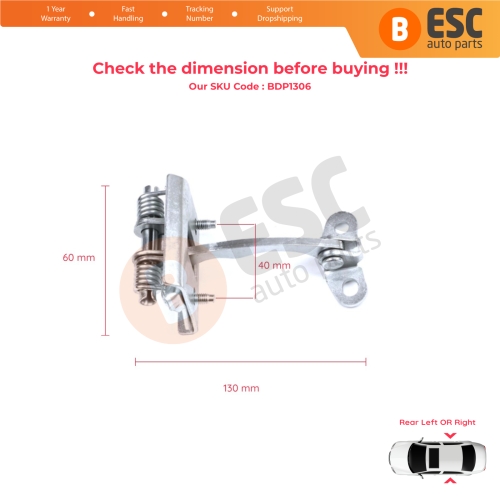 Rear Door Hinge Stop Check Strap Limiter for Citroen Xsara N0 N1 N2 1997-2006 9181C0