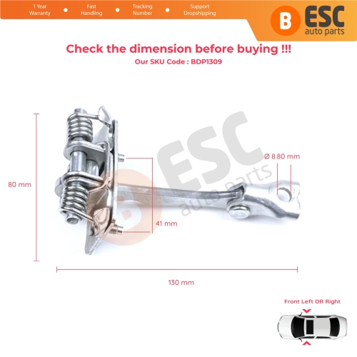 Front Door Hinge Stop Check Strap Limiter for Citroen C3 Pluriel 2003-2010 9181H3