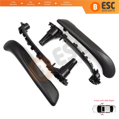 Front Inner Door Handle Grip Black Left Right for Renault Kangoo MK2 Citan W415 NV250 2007-2021 8200548971 8200548972