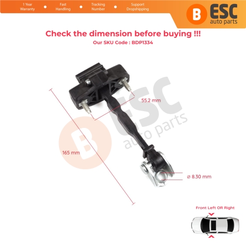 Front Door Hinge Stop Check Strap Limiter for Citroen C4 e-C4 C4X e-C4X MK3 2020-On 9831783580