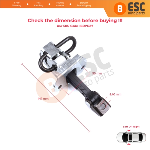 Door Hinge Brake Stop Check Strap Limiter for BMW 3 E46 Coupe Convertible 2000-2006 Pre-Facelift 51218204173