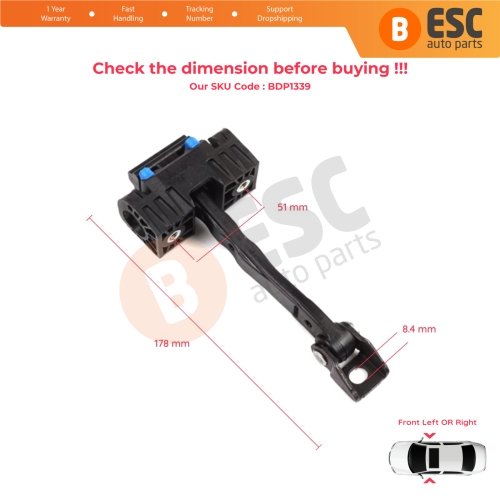 Door Hinge Brake Stop Check Strap Limiter for Mini Cooper MK3 F56 F57 2013-2024 3-Door Hatchback Convertible 51217297261