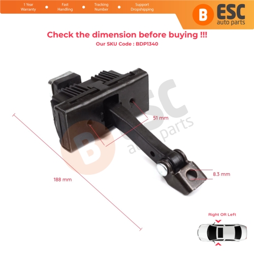 Door Hinge Brake Stop Check Strap Limiter for BMW 3 Series E46 Compact E46/5 2001-2005 3-Door 51218265545	