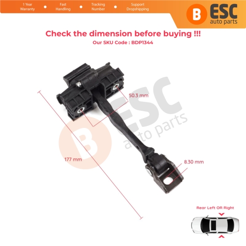 Rear Door Hinge Brake Stop Check Strap Limiter for VW Polo MK5 6R 6C 60 61 2009-2022 4/5 Door 6R4839249C