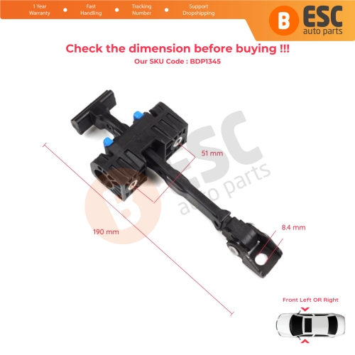 Front Door Hinge Brake Stop Check Strap Limiter for VW Amarok MK1 2H S1 S6 S7 2010-2024 4-Door 2H0837249