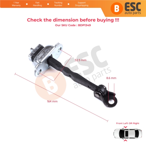 Front Door Hinge Brake Stop Check Strap Limiter for Toyota Corolla MK11 Auris MK2 E18 E180 2012-2018 6861002242