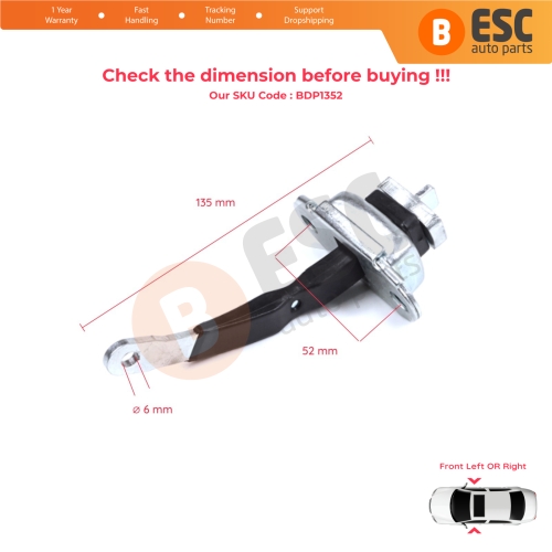 Front Door Hinge Brake Stop Check Strap Limiter for Toyota Hilux MK6 N1 1997-2005 Pickup Truck 6861035050