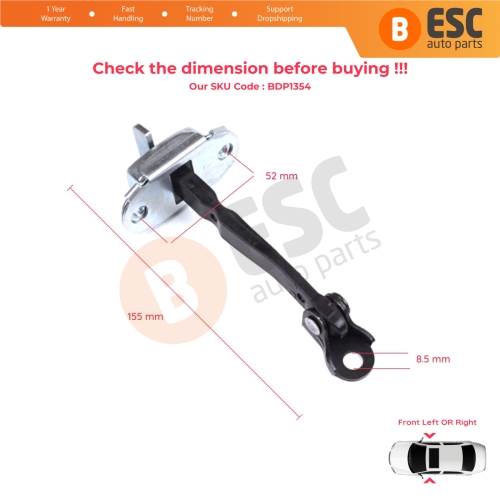 Front Door Hinge Brake Stop Check Strap Limiter for Toyota Hilux MK7 N1 N2 N3 Fortuner MK1 N5 N6 2004-2015 686100K012