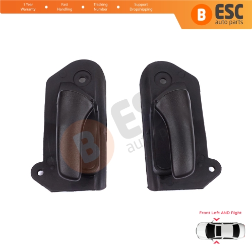 Front Interior Door Handle Opener Set Black for Vauxhall Opel Astra F MK3 T91 T92 1991-2001 90430129 90430130