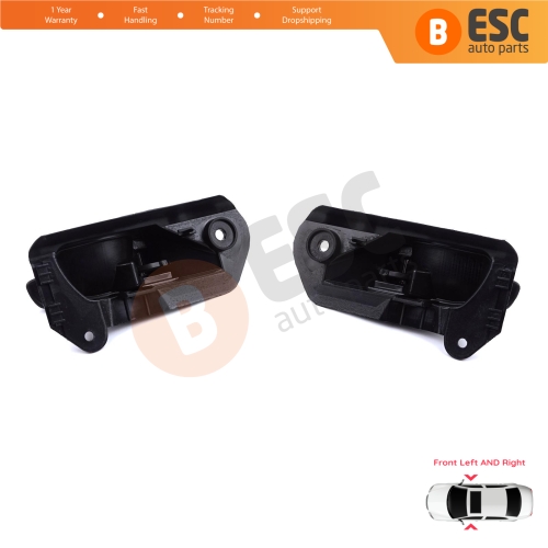 Front Interior Door Handle Opener Set Black for Vauxhall Opel Astra F MK3 T91 T92 1991-2001 90430129 90430130