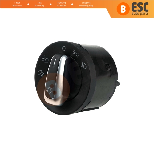 Chrome Headlight Control Switch Knob For VW Seat Skoda 3C8 941 431C