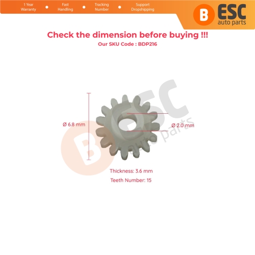 Odometer Speedometer Gear Speedo Cog for Audi Volvo Porsche Mercedes 15 Teeth