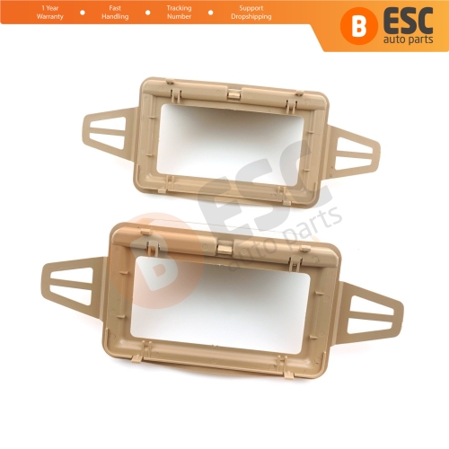 Sun Visor Shade Mirror Cover Set TAN for Mercedes W210 W211 2108102510 2118100410