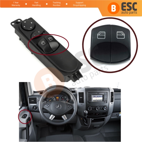 2 Pieces Window Switch A9065451213 Button Cover Front Driver Side For Mercedes Sprinter W906 Crafter Dodge 2006-On