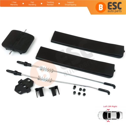 Side Sliding Window Glass Latch Cover Set 7H0847781B for VW Transporter T5 Multivan Caravelle