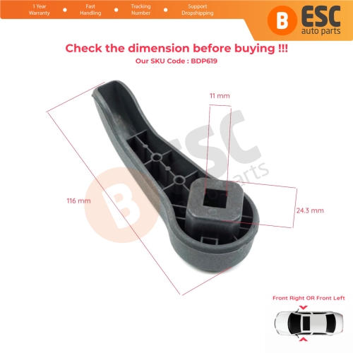 Seat Handle Adjustment Grip Lever 7701209658 Front for Renault Clio MK2 Twingo MK1