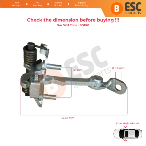 Front Door Hinge Stop Check Strap Limiter 9181C8 for Peugeot 206 206+ HB CC SW