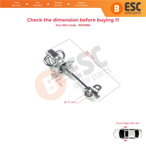 Front Door Hinge Stop Check Strap Limiter 46844990 for Fiat Siena Palio Albea Strada MK1