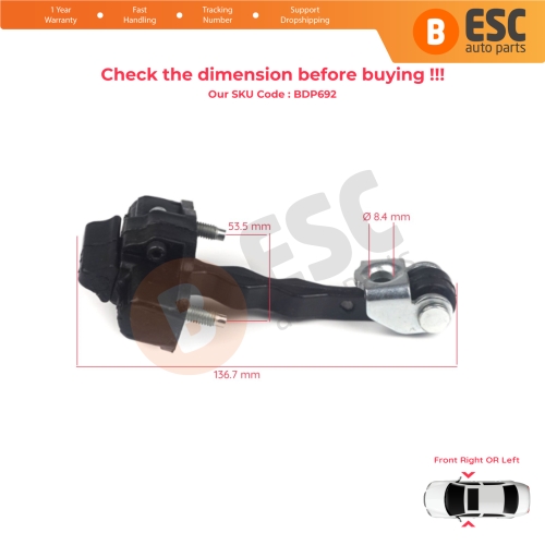 Front Door Hinge Stop Check Strap Limiter 4694080 for Fiat Doblo 263 Citroen Nemo Peugeot Bipper Opel Combo D