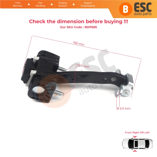 Front Door Hinge Stop Check Strap Limiter 9181N9 for Fiat Ducato Peugeot Boxer Manager 250 290 2006-On