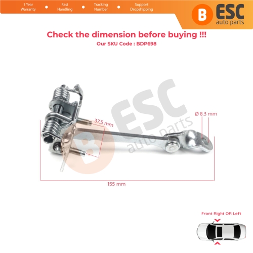 Front Door Hinge Stop Check Strap Limiter 7700828427 for Renault Megane MK1