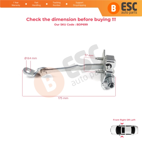 Front Door Hinge Stop Check Strap Limiter 7700834326 for Renault Scenic MK1 JA0/1 1996-2003