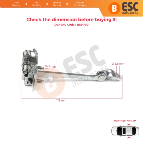 Rear Door Hinge Stop Check Strap Limiter 7700834328 for Renault Scenic MK1 JA0/1 1996-2003