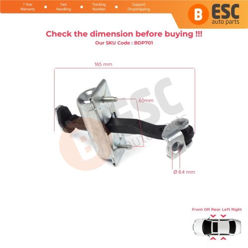 Front OR Rear Door Hinge Stop Check Strap Limiter 3M51R23500AJ 1641573 for Ford Focus MK2 Kuga MK1 C Max MK1