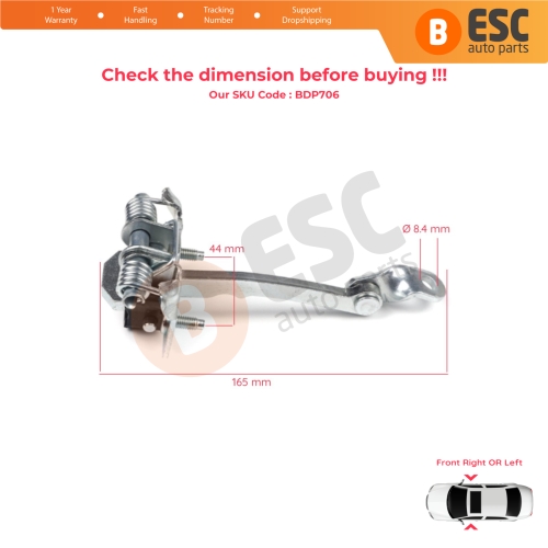 Front Door Hinge Stop Check Strap Limiter 7700842857 for Renault Clio MK1 2 3 Symbol Thalia MK1