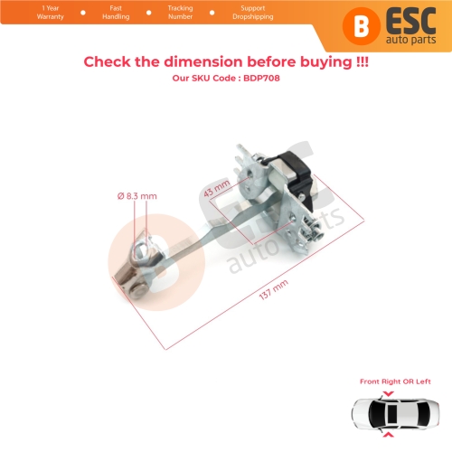 Front Door Hinge Stop Check Strap Limiter 824310007R for Renault Fluence Megane MK3 4/5 Door