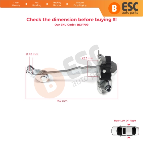 Rear Door Hinge Stop Check Strap Limiter 824300003R for Renault Fluence Megane 3