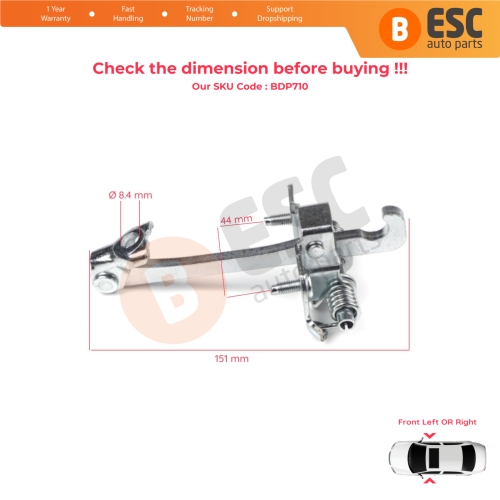 Front Door Hinge Stop Check Strap Limiter 804304453R for Renault Master 3 Movano 2