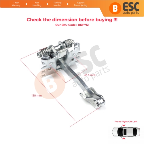 Front Door Hinge Stop Check Strap Limiter 8200000721 for Renault Laguna MK2 Twingo MK2 Wind