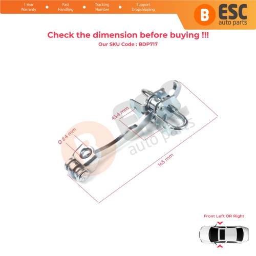 Front Door Hinge Stop Check Strap Limiter 160245 for Vauxhall Opel Astra G 1998-2009 2/3 Door Zafira A