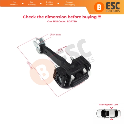 Rear Door Hinge Stop Check Strap Limiter 5160252 13107851 for Vauxhall Opel Astra H MK5