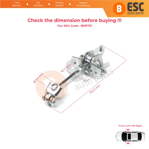 Front Door Hinge Stop Check Strap Limiter 160256 for Vauxhall Opel Corsa Combo C Tigra B