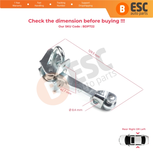 Rear Door Hinge Stop Check Strap Limiter 160257 for Vauxhall Opel Corsa Combo C