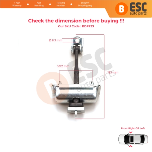 Front Door Hinge Stop Check Strap Limiter 5160257 for Vauxhall Opel Corsa D 4/5-Door