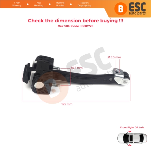 Front Door Hinge Stop Check Strap Limiter 5160264 for Vauxhall Opel Insignia