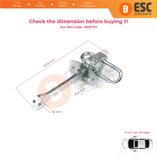 Front Door Hinge Stop Check Strap Limiter 5160232 for Vauxhall Opel Omega B Catera