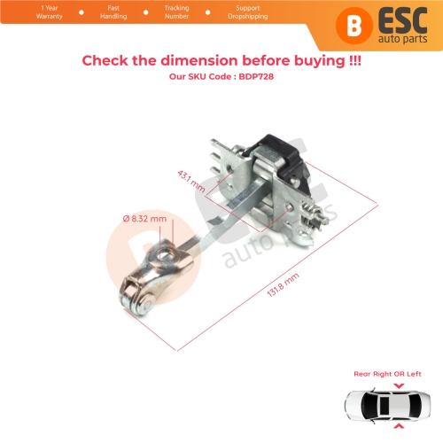 Rear Door Hinge Stop Check Strap Limiter 8200000722 for Renault Laguna MK2 Twingo MK2 Wind