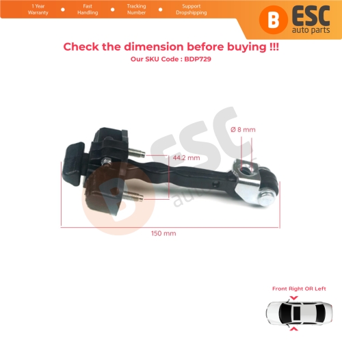 Front Door Hinge Stop Check Strap Limiter 804306179R for Renault Clio MK4 Grandtour Hatchback Estate 2012-2021