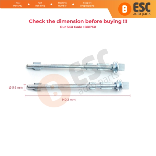 2 Pieces Sliding Door Handle Lock Pin 140 mm for Peugeot Citroen Fiat Lancia Eurovans 1994-2002