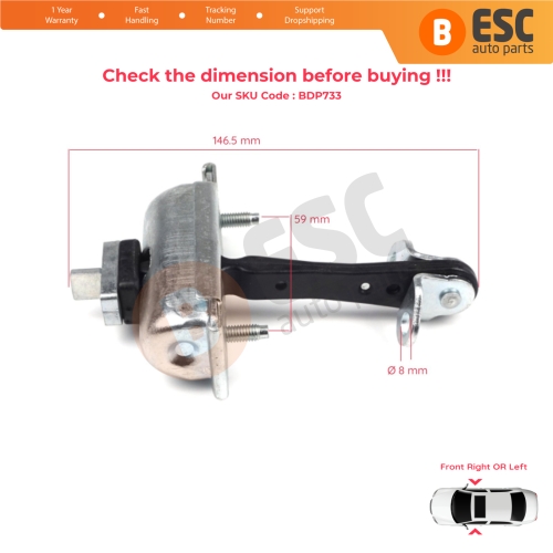 Front Door Hinge Stop Check Strap Limiter 6C1AV23500AC for Ford Transit MK7 2006-2014 Tourneo