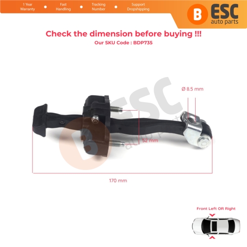 Front Door Hinge Stop Check Strap Limiter BM51A23500AA 1714637 for Ford Focus MK3 C346 2010-2019