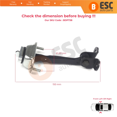 Front Door Hinge Stop Check Strap Limiter 93BBF23500AG for Ford Mondeo MK1 MK2 Turnier 1992-2000