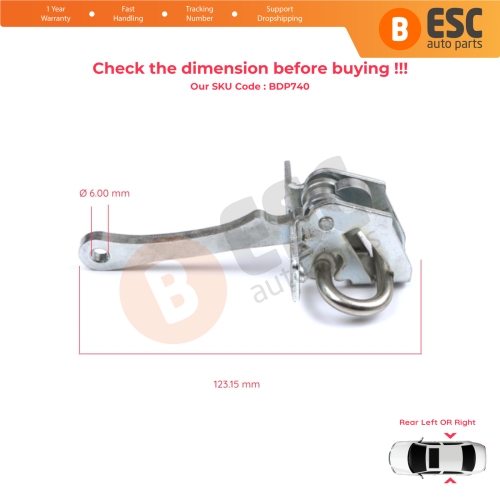 Rear Door Hinge Stop Check Strap Limiter 46424566 for Fiat Tempra 159 Tipo 160 4/5 Door