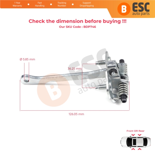 Front Rear Door Hinge Stop Check Strap Limiter 7702255777 for Renault 9 11