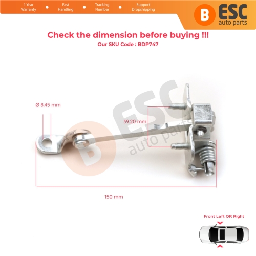 Front Door Hinge Stop Check Strap Limiter 7702253349 for Renault 19 21